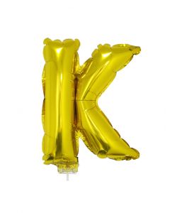 Folieballon Goud - K bij Het Bakschip
