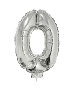 Folieballon Zilver - 0 bij Het Bakschip