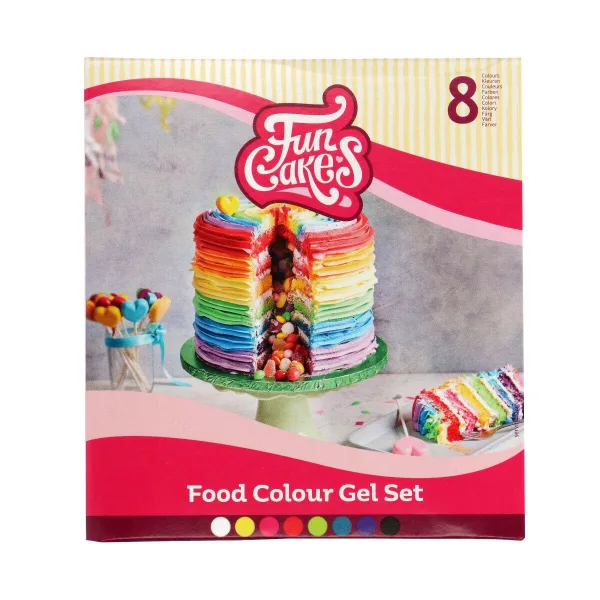 FunCakes - Edible FunColours Gel  -Set/8 bij Het Bakschip