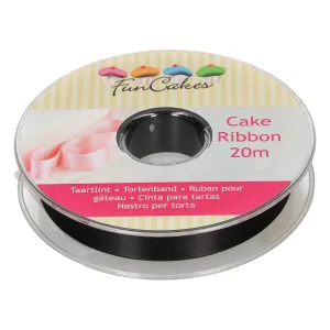 FunCakes - Cake ribbon zwart 15mmx20m bij Het Bakschip
