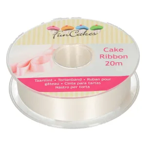 FunCakes - Cake ribbon Ivoor 25mmx20m bij Het Bakschip