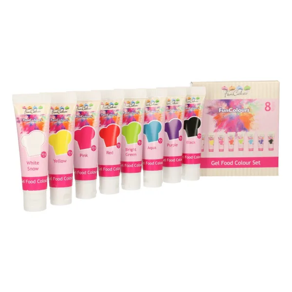 FunCakes - Edible FunColours Gel  -Set/8 bij Het Bakschip