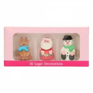 FunCakes Suikerdecoratie 3D Kerstfiguren Set/3 bij Het Bakschip