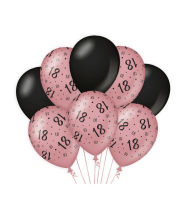 rose/black decoration balloons - 18 bij Het Bakschip