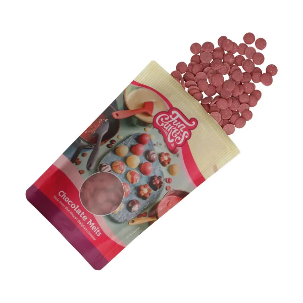 FunCakes Chocolade melts  - Ruby 250gr bij Het Bakschip