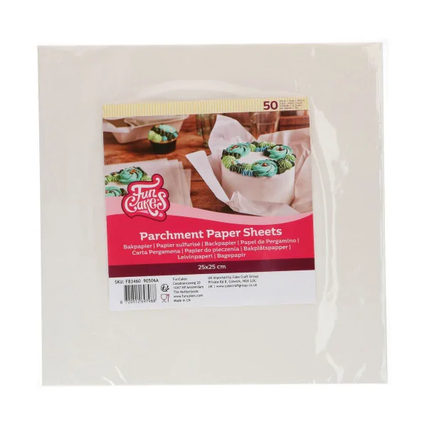 FunCakes Parchment Paper Sheets 25x25 cm pk/50 bij Het Bakschip