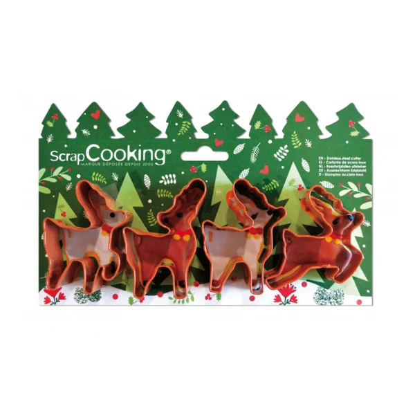 Scrapcooking - Cookie Cutter Deers Set/4 bij Het Bakschip