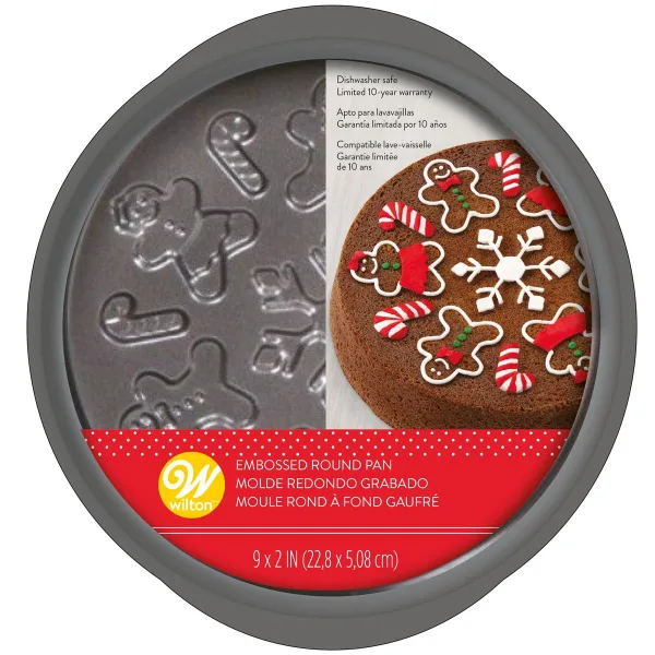 Wilton - Embossed Round pan Gingerbread bij Het Bakschip