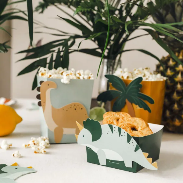 PartyDeco - DIY Paper Snack Boxes pk/6 - Dinosaurussen bij Het Bakschip