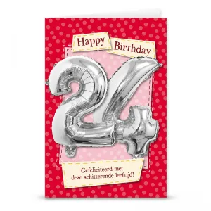 Leeftijdballon Giftcard - 24 Jaar