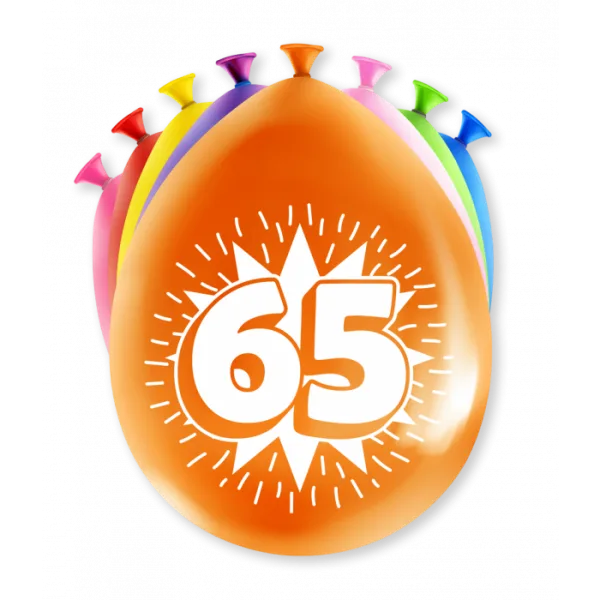 Happy party ballonnen - 65 jaar