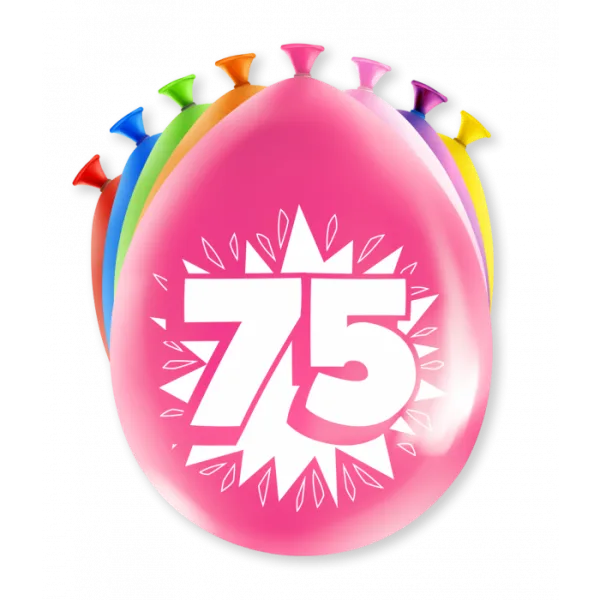 Happy party ballonnen - 75 jaar