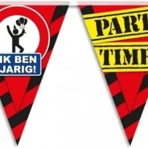 vlaggenlijn verkeersbord Ik ben Jarig