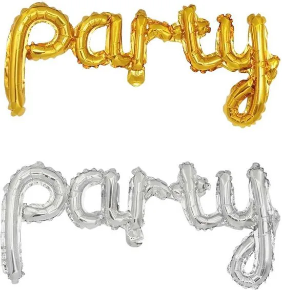 Folie ballon 30cm - PARTY (1 zilver en 1 goud) Folie ballon 30cm - PARTY (1 zilver en 1 goud)
