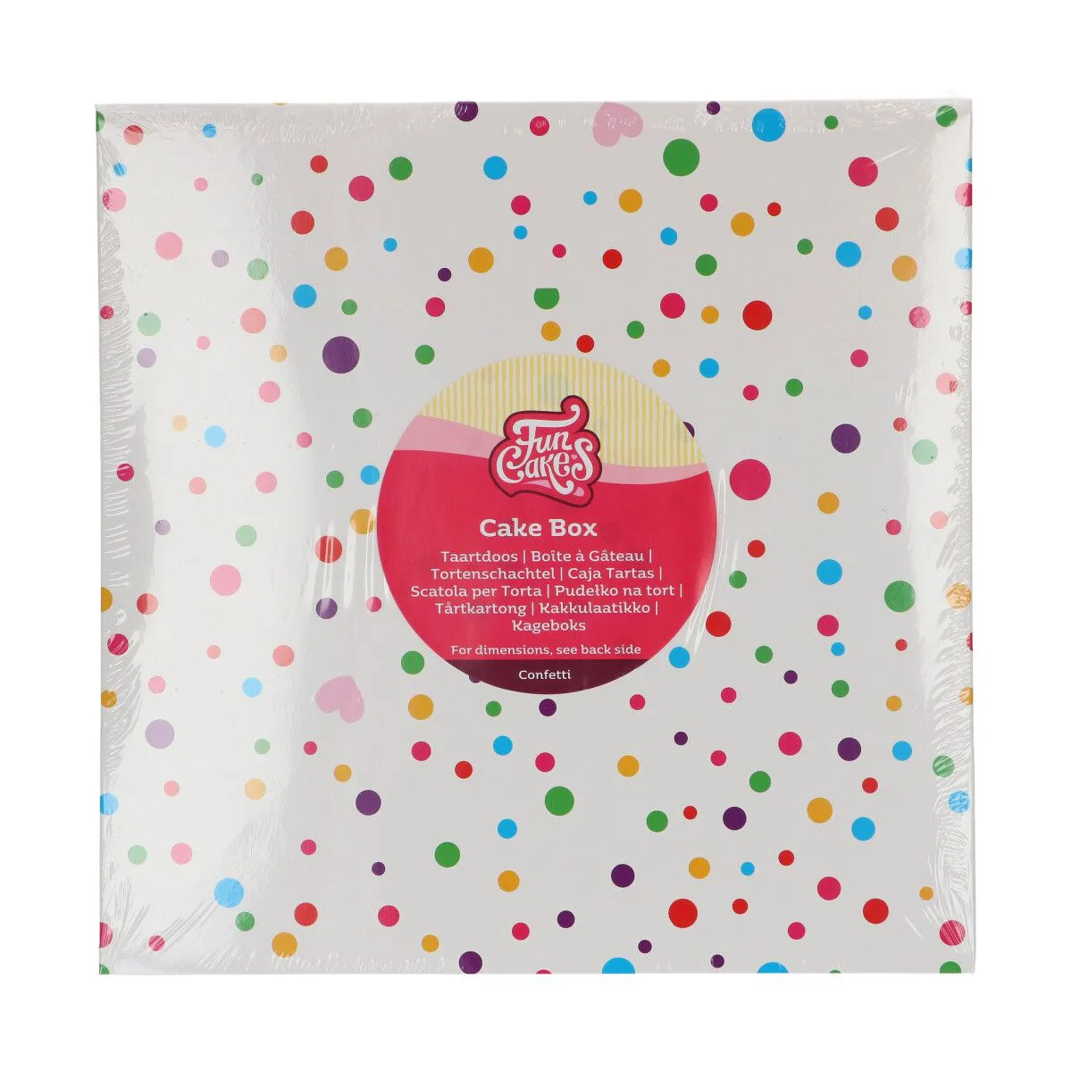 Taartdoos Confetti - 25x25x15cm pk/1 Taartdoos Confetti - 25x25x15cm pk/1