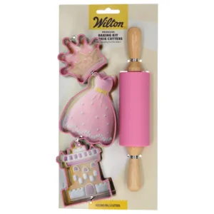 Baking set uitstekers Prinses met deegroller roze